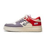 画像3: By color leather lace up sneakers shoes 男女兼用 ユニセックスレザーバイカラー＆アルファベットレースアップレザースニーカーシューズ (3)