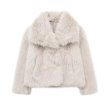 画像4: Women's fur french half coat jacket ファーフレンチハーフコート ジャケット 　 (4)