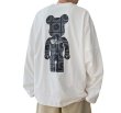 画像1: Bearbrick×Paisley print long sleeve t-shirt  ユニセックス 男女兼用 ベアブリック×ペイズリープリントロングスリーブtシャツプリント  (1)