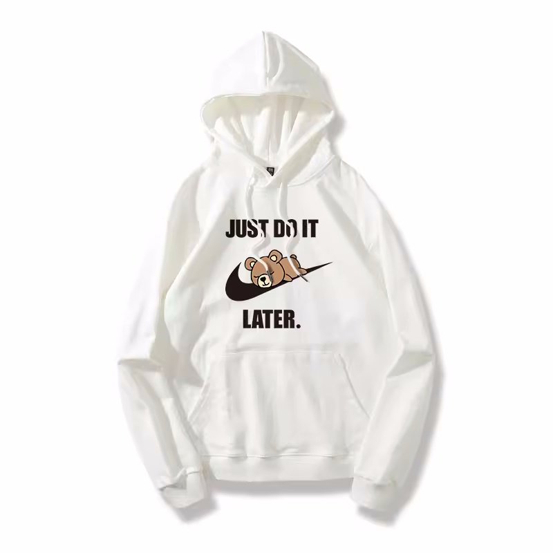 画像3: men and women sleeping bear×JUST DO IT LATER hoodie Sweat  ユニセックス男女兼用 スリーピングベア フーディ プリントスウェット  トレーナー (3)