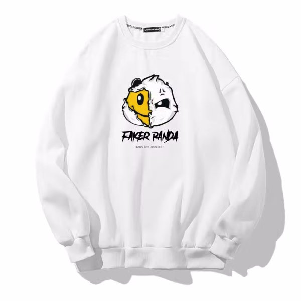 画像1: men and women round neck Funky Panda x Smile Sweat Shirts ユニセックス男女兼用 ファンキーパンダ×スマイルプリントスウェット  トレーナー (1)