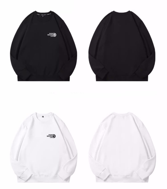 画像7: men and women round neck One point DON'T BELIEVE LIES logo Sweat Shirts ユニセックス男女兼用 ワンポイントDONT BELEVE LIESロゴプリントスウェット  トレーナー (7)