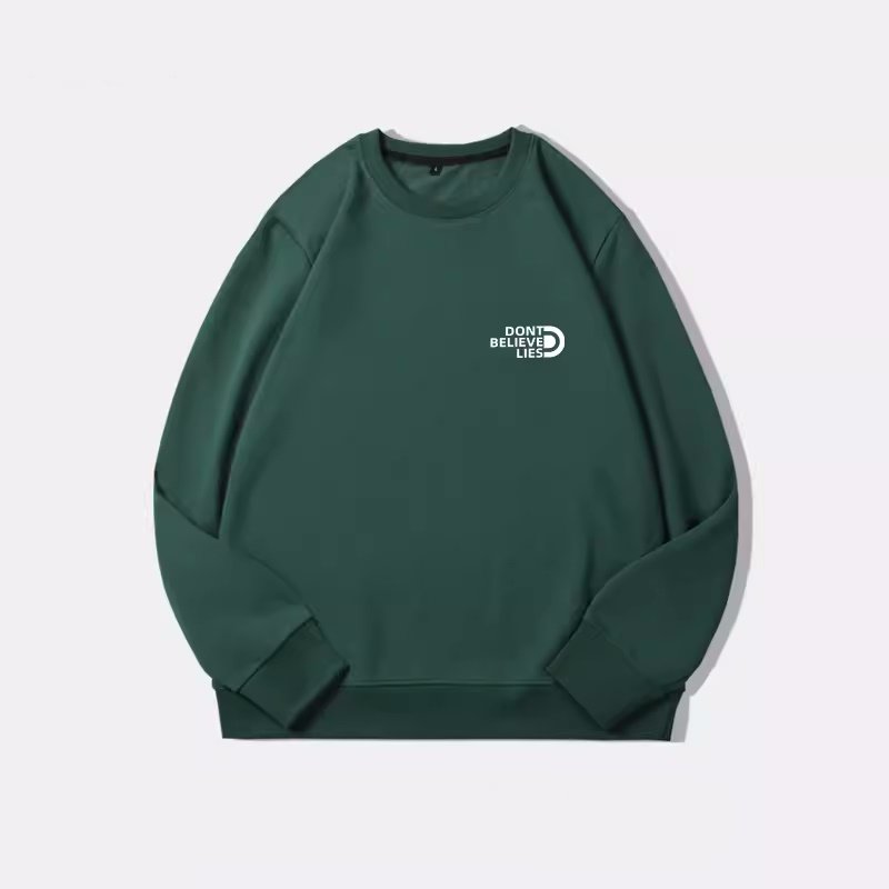 画像4: men and women round neck One point DON'T BELIEVE LIES logo Sweat Shirts ユニセックス男女兼用 ワンポイントDONT BELEVE LIESロゴプリントスウェット  トレーナー (4)