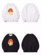 画像6: men and women round neck smile orange hat Sweat Shirts ユニセックス男女兼用 スマイルオレンジキャップ帽子プリントスウェット  トレーナー (6)