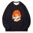 画像2: men and women round neck smile orange hat Sweat Shirts ユニセックス男女兼用 スマイルオレンジキャップ帽子プリントスウェット  トレーナー (2)