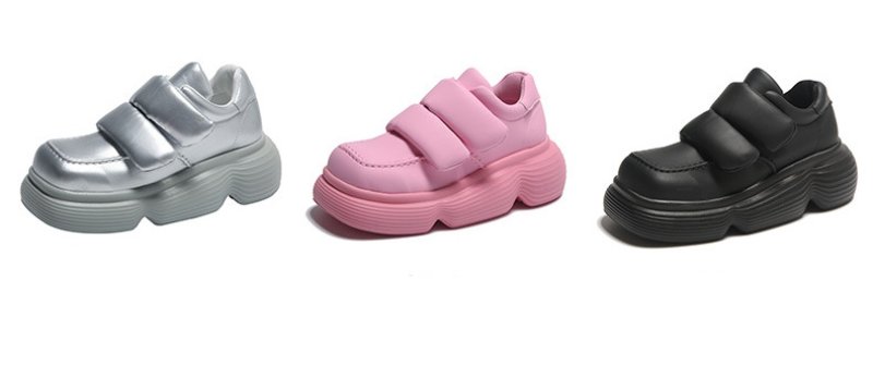 画像8: women's leather velcro platform sneakers 　レザー厚底プラットフォームベルクロスニーカー (8)