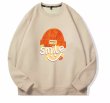 画像3: men and women round neck smile orange hat Sweat Shirts ユニセックス男女兼用 スマイルオレンジキャップ帽子プリントスウェット  トレーナー (3)