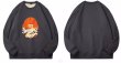 画像5: men and women round neck smile orange hat Sweat Shirts ユニセックス男女兼用 スマイルオレンジキャップ帽子プリントスウェット  トレーナー (5)