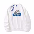 画像2: NASA x Tom and Jerry tom prin round neck sweater  ユニセックス 男女兼用NASAナサ×トムとジェリー トムプリントプリントラウンドネックスウェットプルオーバートレーナー (2)