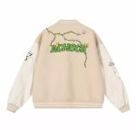 画像3: Flower & Butterfly embroidery baseball jacket stadium jacket baseball uniform jacket blouson  ユニセックス 男女兼用刺繍フラワー＆バタフライスタジアムジャンパー ダウンジャケット スタジャン MA-1 ボンバー ジャケット ブルゾン (3)