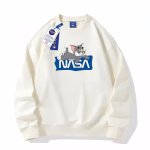 画像8: NASA x Tom and Jerry tom prin round neck sweater  ユニセックス 男女兼用NASAナサ×トムとジェリー トムプリントプリントラウンドネックスウェットプルオーバートレーナー (8)