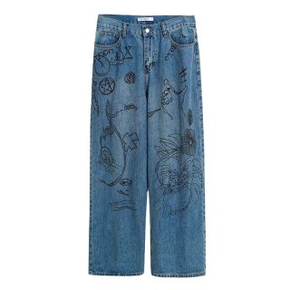 Cartoon Graffiti denim G jean jacket ユニセックス 男女兼用