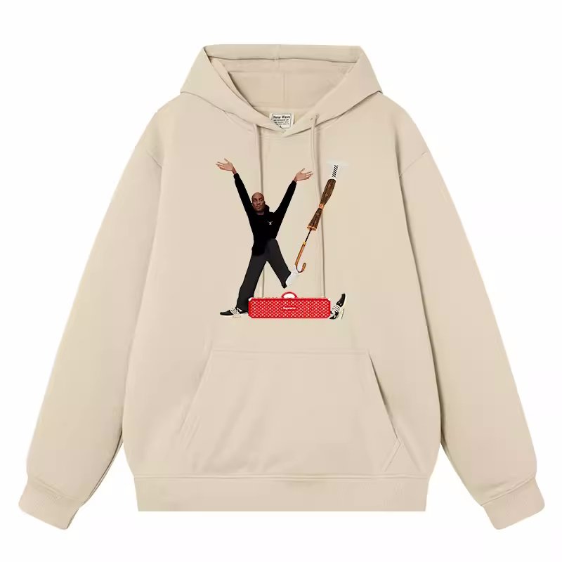 画像2: poof series American virgilabloh same style hooded sweatshirt Sweat Shirts ユニセックス男女兼用 パロディープリントフーディパーカースウェット  トレーナー (2)