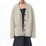 画像1: Women's furry cardigan jacket coat  ファーファーカーディガンジャケットコート 　 (1)