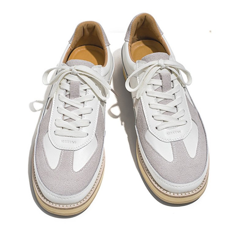 画像6: British genuine leather all-match casual  lace up sneakers shoes 男女兼用 ユニセックスレザーブリティッシュローカットレースアップスニーカーシューズ (6)