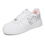 画像4: graphic print leather  lace up sneakers shoes 男女兼用 ユニセックスレザーグラフィックプリントローカットレースアップスニーカーシューズ (4)