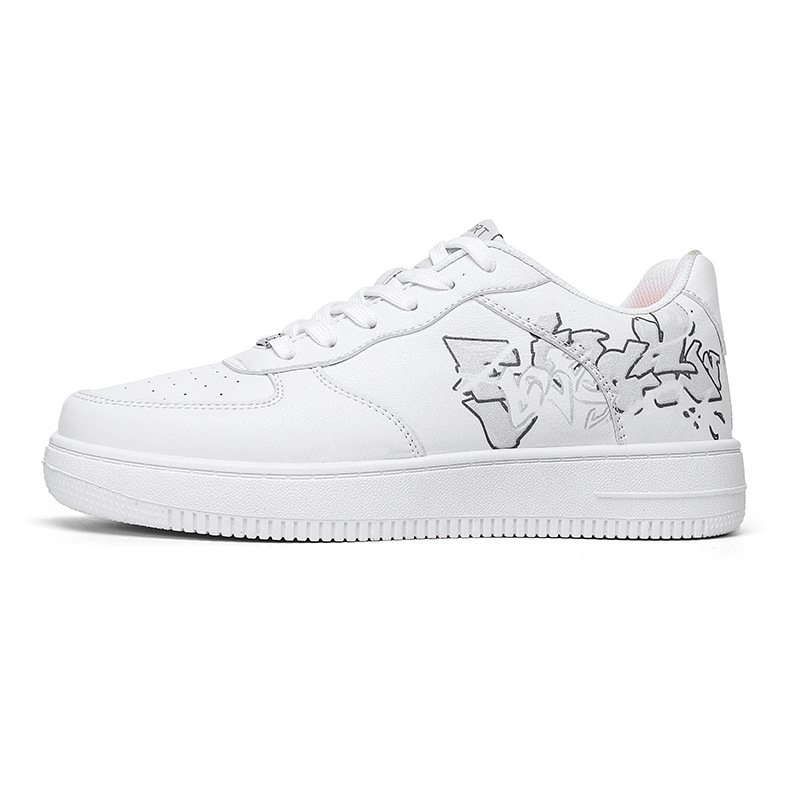 画像2: graphic print leather  lace up sneakers shoes 男女兼用 ユニセックスレザーグラフィックプリントローカットレースアップスニーカーシューズ (2)