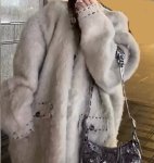 画像4: Women's furry cardigan jacket coat  ファーファーカーディガンジャケットコート 　 (4)