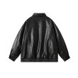 画像4: men's plush leather star one point jacket　ユニセックス 男女兼用スター星ワンポイントレザージャケットコート (4)