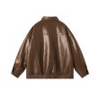 画像5: men's plush leather star one point jacket　ユニセックス 男女兼用スター星ワンポイントレザージャケットコート (5)