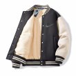 画像2: NASA joint baseball jacket stadium jacket baseball uniform jacket blouson  ユニセックス 男女兼用NASAナサジョイント内ボア起毛スタジアムジャンパー ダウンジャケット スタジャン MA-1 ボンバー ジャケット ブルゾン (2)