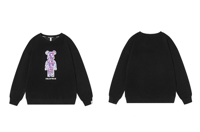 画像6: violent bear×space×bearbrick sweatshirt   ユニセックス男女兼用biolent bear×宇宙×ベアブリックプリントスウェット  トレーナー (6)