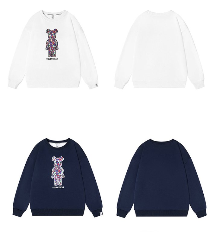 画像7: violent bear×space×bearbrick sweatshirt   ユニセックス男女兼用biolent bear×宇宙×ベアブリックプリントスウェット  トレーナー (7)