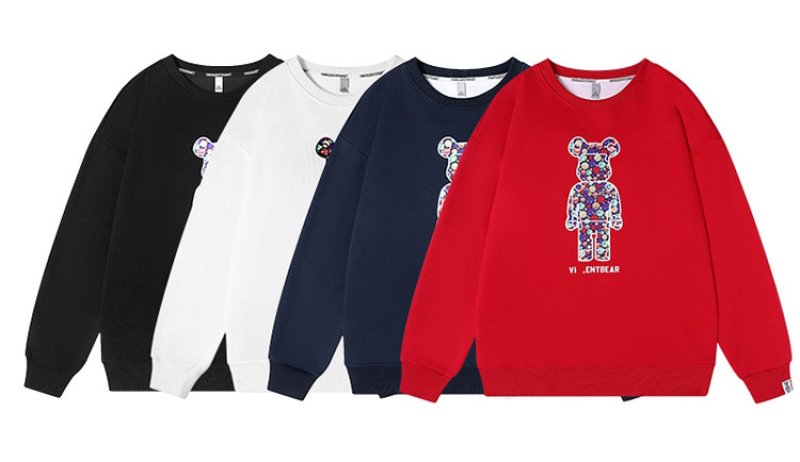 画像5: violent bear×space×bearbrick sweatshirt   ユニセックス男女兼用biolent bear×宇宙×ベアブリックプリントスウェット  トレーナー (5)