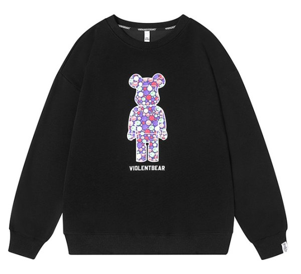 画像1: violent bear×space×bearbrick sweatshirt  　ユニセックス男女兼用biolent bear×宇宙×ベアブリックプリントスウェット  トレーナー (1)