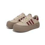 画像4: women's Thick sole 3 line leather sneakers platform sneakers 　レザー厚底プラットフォーム3本ラインレースアップスニーカー (4)