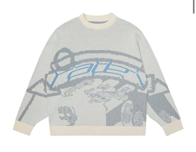 画像3: Unisex jacquard street personality round neck sweater ユニセックス 男女兼用ジャガード編み込みストリートラウンドネックセーター ニット (3)