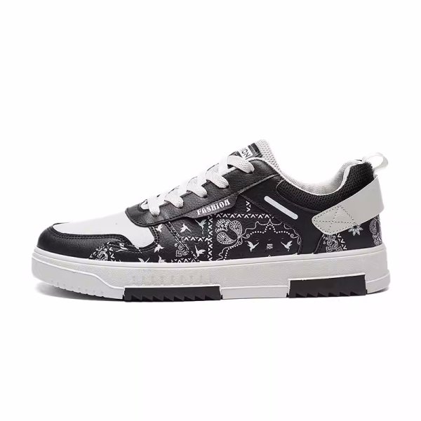 画像1: unisex bandana paisley print sneakers leather  sneakers lace up sneakers shoes 男女兼用 ユニセックスバンダナペイズリー柄レザーレースアップスニーカーシューズ (1)