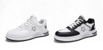 画像3: unisex star quilted leather lace-up sneakers  shoes 男女兼用 ユニセックススター星キルティングレザーレースアッププラットフォームスニーカーシューズ (3)