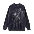 画像2: angel graphic round neck sweater　ユニセックス 男女兼用 エンジェル グラフィックラウンドネックセータープルオーバ (2)