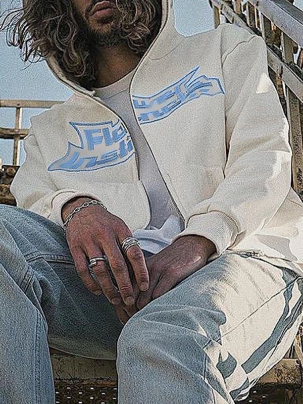 画像7: men's and women's flower embroidered HOODIE sweatshirt 　ユニセックス男女兼用フラワー刺繍フーディパーカースウェット  トレーナー (7)