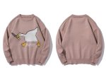 画像9: Unisex duck braid round neck retro streetwear 　ユニセックス 男女兼用 ダックアヒル編み込みラウンドネックセータープルオーバ (9)