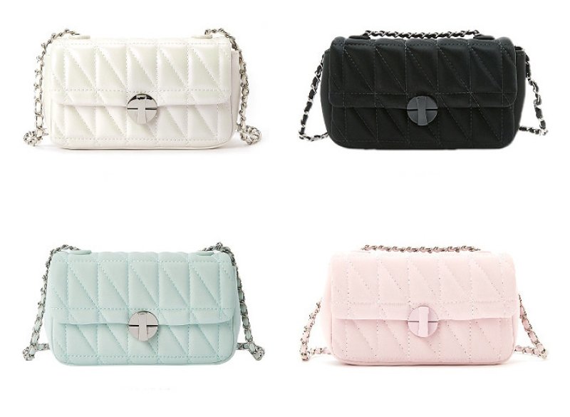 画像5: Woman’s  quilted leather chain shoulder tote shoulder bag  チェーンショルダー キルティングレザートートショルダーバッグ (5)