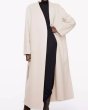 画像6: Women's off-white double-sided woolen long coat 　ロング丈VネックシンプルAラインコート ジャケット (6)