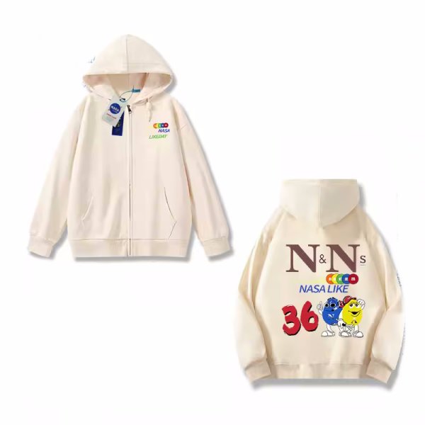 画像1:  NASA×N&N character hoodie sweatshirt 　ユニセックス男女兼用 NASAナサ×N&Nキャラクタープリントフーディパーカースウェット  トレーナー (1)