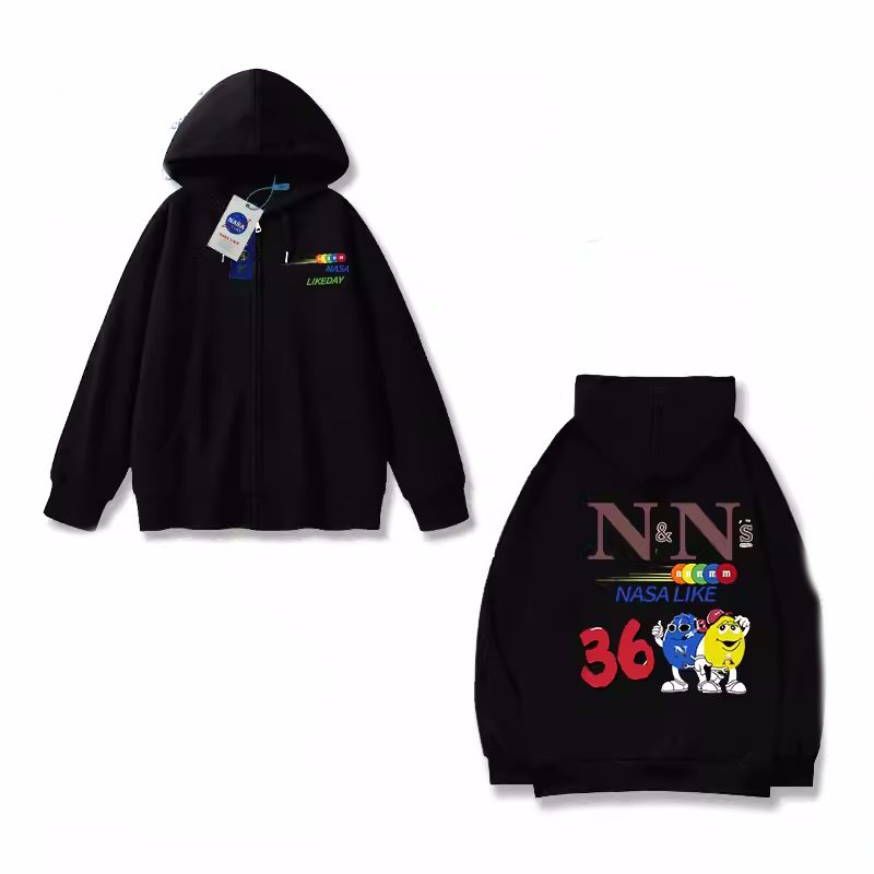 画像2:  NASA×N&N character hoodie sweatshirt  ユニセックス男女兼用 NASAナサ×N&Nキャラクタープリントフーディパーカースウェット  トレーナー (2)