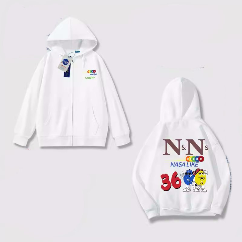 画像4:  NASA×N&N character hoodie sweatshirt  ユニセックス男女兼用 NASAナサ×N&Nキャラクタープリントフーディパーカースウェット  トレーナー (4)