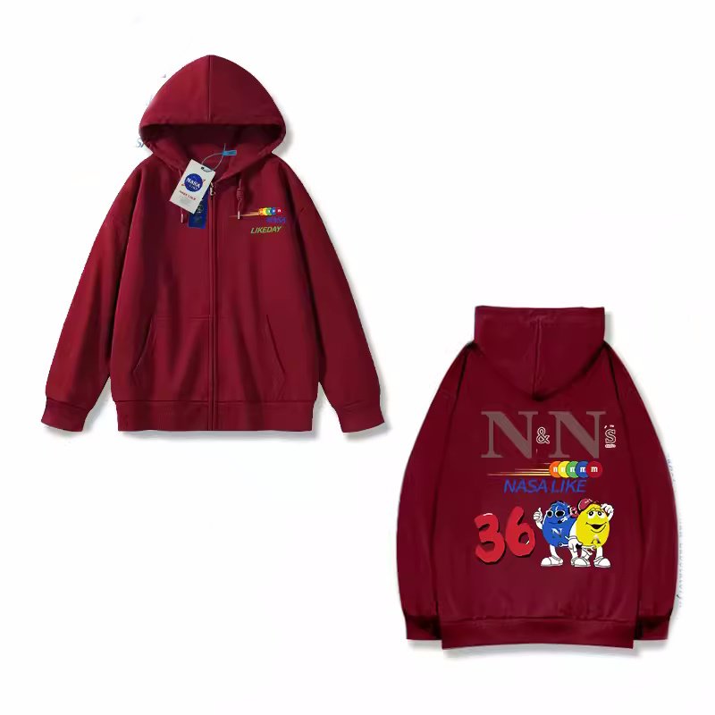 画像3:  NASA×N&N character hoodie sweatshirt  ユニセックス男女兼用 NASAナサ×N&Nキャラクタープリントフーディパーカースウェット  トレーナー (3)