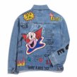 画像2: Cartoon Graffiti denim G jean jacket　ユニセックス 男女兼用グラフィックプリントデニムジャケットGジャン (2)