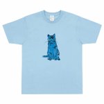 画像1: cat print T-shirt　男女兼用ユニセックスキャット猫プリント半袖Tシャツ  (1)