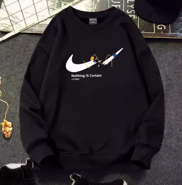 画像3: SALE セール 23 Broken swoosh Parody Sweat Sweatshirts 即納ブロークンスウォッシュ スウェット トレーナー 男女兼用 ユニセックスプリント前 (3)