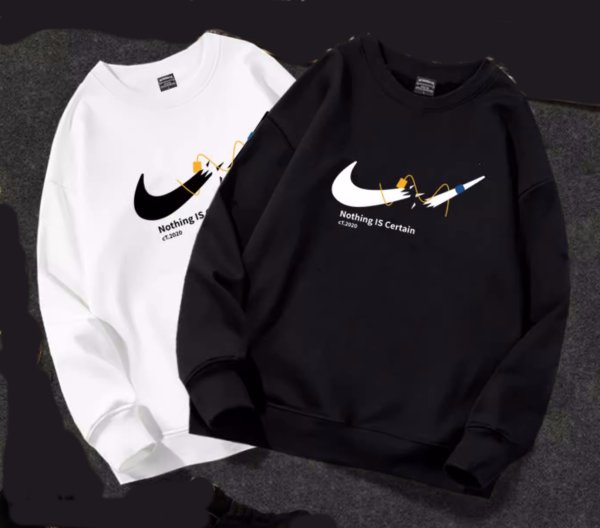 画像4: SALE セール 23 Broken swoosh Parody Sweat Sweatshirts 即納ブロークンスウォッシュ スウェット トレーナー 男女兼用 ユニセックスプリント前 (4)