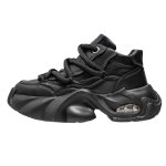 画像3: Thick-soled lace-up  dad shoes sneakers shoes 男女兼用 ユニセックス厚底プラットフォームレザーレースアップ スニーカー シューズ (3)
