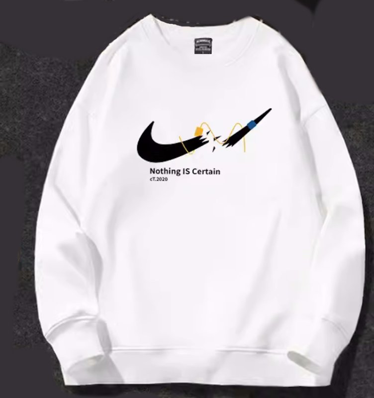 画像2: SALE セール 23 Broken swoosh Parody Sweat Sweatshirts 即納ブロークンスウォッシュ スウェット トレーナー 男女兼用 ユニセックスプリント前 (2)