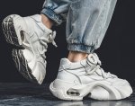 画像5: Thick-soled lace-up  dad shoes sneakers shoes 男女兼用 ユニセックス厚底プラットフォームレザーレースアップ スニーカー シューズ (5)