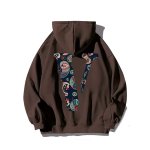 画像4: Paisley print V mark hooded Sweat Shirts ユニセックス男女兼用 ペイズリープリントVマークフーディパーカースウェット  トレーナー (4)